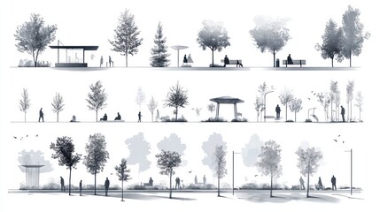 Architectural Illustration of a Park