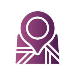 map flat gradient icon