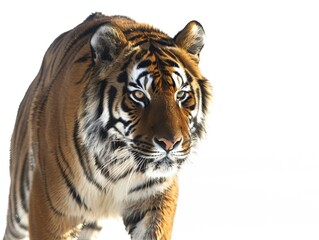 Fototapeta premium Isolated tiger model on transparent background, showcasing majestic stripes and powerful presence.