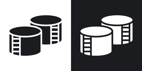 Oil storage icon in solid black and white color