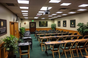 Corporate Meeting Room Setup with Greenery