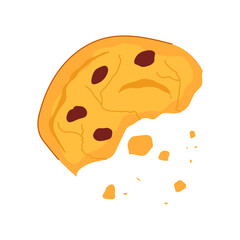 raisins oatmeal cookies cartoon. chocolate oats, butter sugar, vanilla soft raisins oatmeal cookies sign. isolated symbol vector illustration