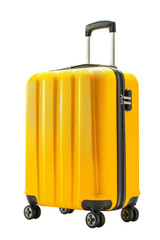 Yellow luggage isolated on transparent background.