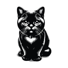 Cute Cat Black Vector, SVG