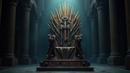 Vintage Key Throne: Symbol of the SEO Keyword Battle