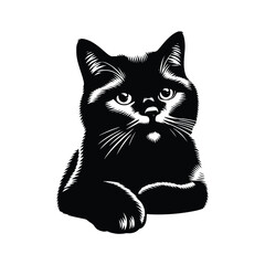 Cute Cat Black Vector, SVG