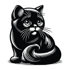 Cute Cat Black Vector, SVG