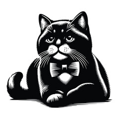 Cute Cat Black Vector, SVG