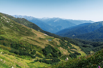 landscape with mountains and clouds