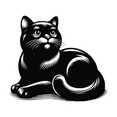 Cute Cat Black Vector, SVG