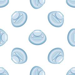 Robot vacuum cleaner seamless pattern repeating on white background, representing smart cleaning technology for modern homes