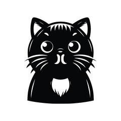 Cute Cat Black Vector, SVG