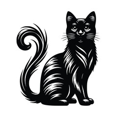 Cute Cat Black Vector, SVG