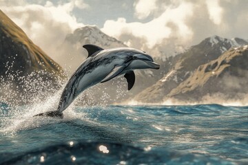 Obraz premium Dolphin leaping out of the water