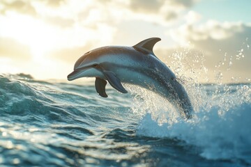 Obraz premium A cute Dolphin leaping out of the water