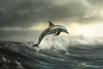Obraz premium A cute Dolphin leaping out of the water