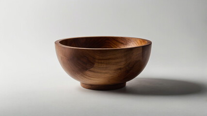 wooden bowl isolated on white