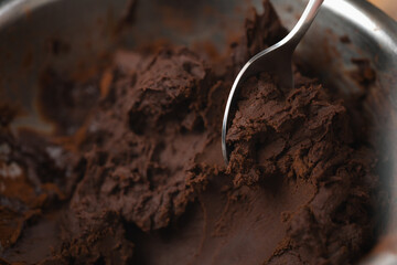 chcolate mass ready for making truffles