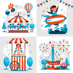 Carnival Fun with Rides and Fireworks