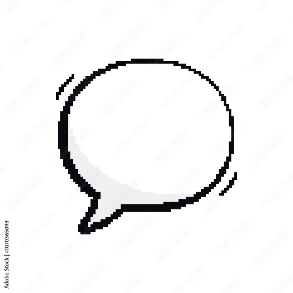 Poster empty pixel speech bubble message dialogue for text. texting dialogue box icon. pixelated blank dial