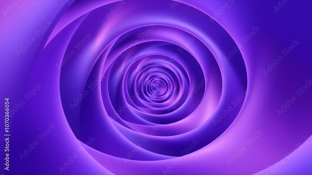 Poster a series of soft, spiral waves with gradient purples and blues, creating a vortex effect that feels 