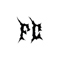 FC monogram logo design letter text name symbol monochrome logotype alphabet character simple logo