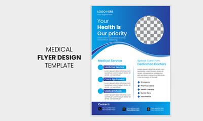 Creative And Modern Medical Flyer Template For Your Medical. Dental Care Flyers Template. 