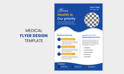 Creative And Modern Medical Flyer Template For Your Medical. Dental Care Flyers Template. 