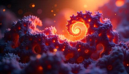 Bright 3D colourful mandelbrot fractal artwork 