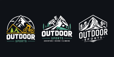 Mountain biking outdoor sports logo design
