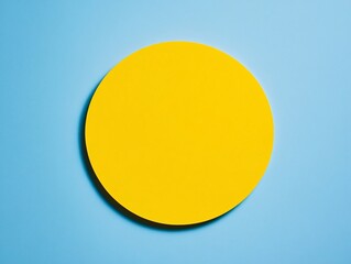 Abstract Yellow Circle on Blue Background