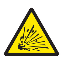 Caution Explosive Bullet Sign Label Vector