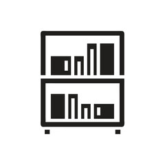 Bookcase with books icon