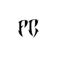 Obraz premium FC monogram logo design letter text name symbol monochrome logotype alphabet character simple logo