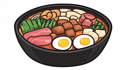 Cartoon delicious hot pot illustration material
