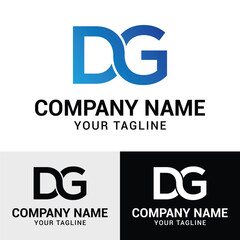 DG letter initial linked typography vector logo design template