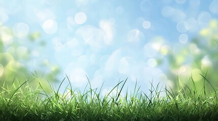 Obraz premium Soft Focus Grass with Gentle Blue Background
