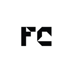 FC monogram logo design letter text name symbol monochrome logotype alphabet character simple logo