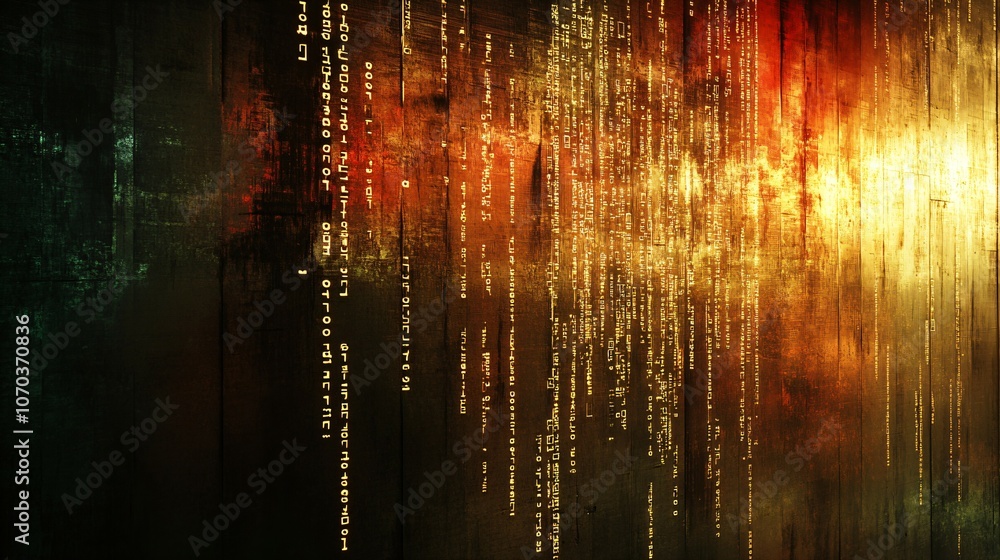 Aufkleber abstract background with encrypted code lines and symbols, abstract, background, code, encrypted, sy