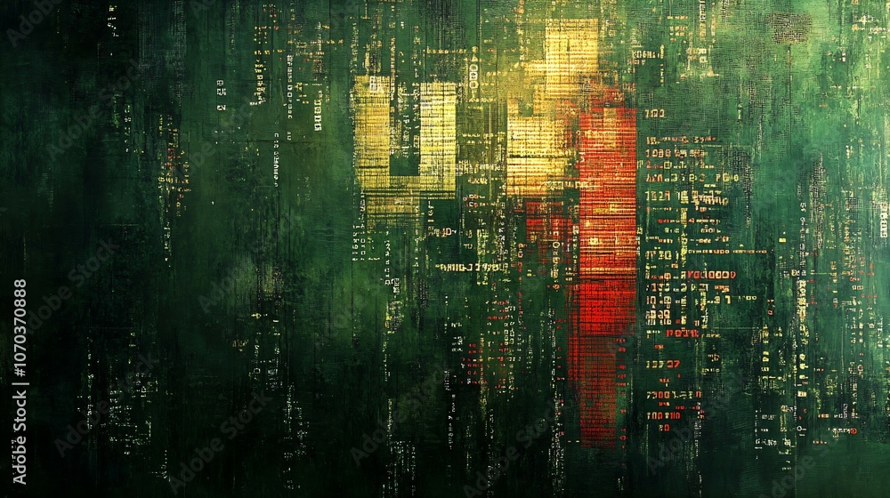 Aufkleber abstract background with encrypted code lines and symbols, abstract, background, code, encrypted, sy