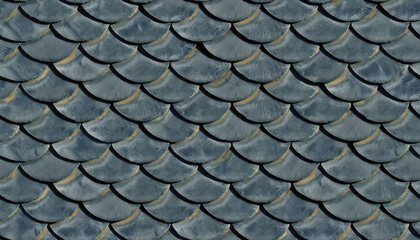 Slate snowy wodden shingle roof tile seamless texture
