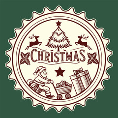 Christmas design over green background, vector illustration EPS10 graphic design.