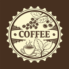 Coffee design over brown background, vector illustration, graphic doodle style.