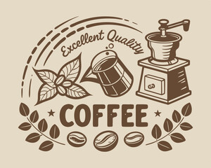 Coffee design over beige background, vector illustration.