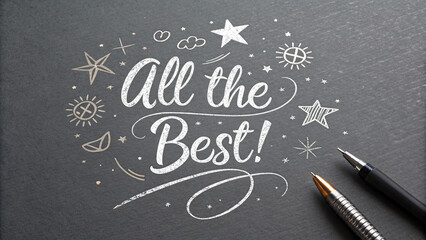 All the Best in Minimalist White Script on Graphite Background