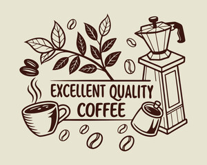 Coffee design over beige background, vector illustration EPS10.