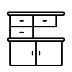 Outline icon for web. Kitchen counter icon