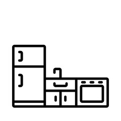 Outline icon for web. Kitchen counter icon