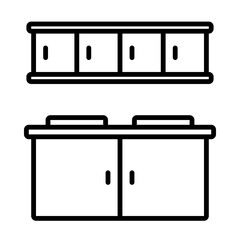 Outline icon for web. Kitchen counter icon