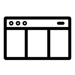 Outline icon for web. Desktop window icon